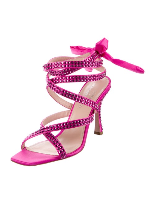 GEDEBE x BRONX AND BANCO Satin Animal Print Sandals