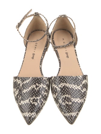 M. Gemi Leather Animal Print D'Orsay Flats