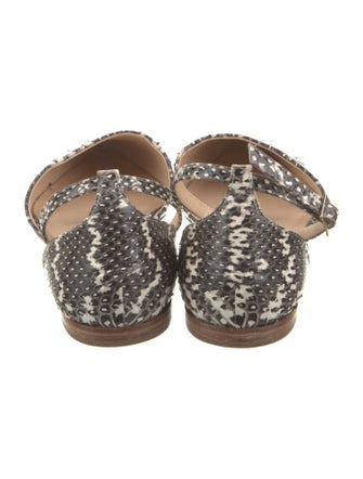 M. Gemi Leather Animal Print D'Orsay Flats