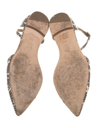 M. Gemi Leather Animal Print D'Orsay Flats