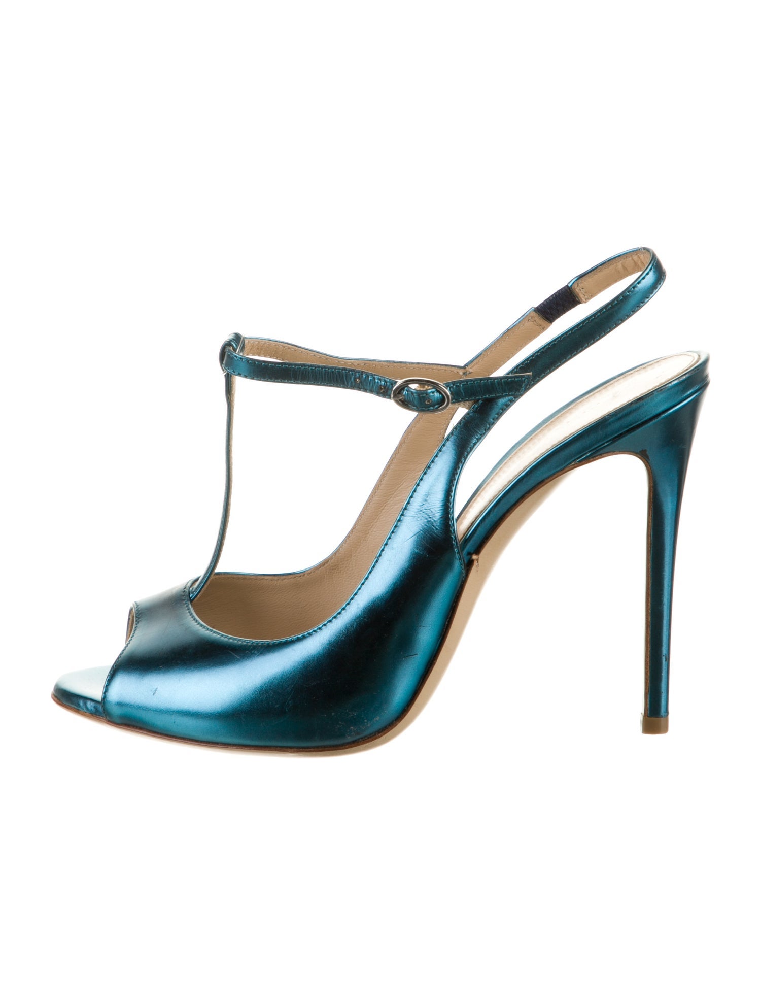 M. Gemi Leather T-Strap Sandals