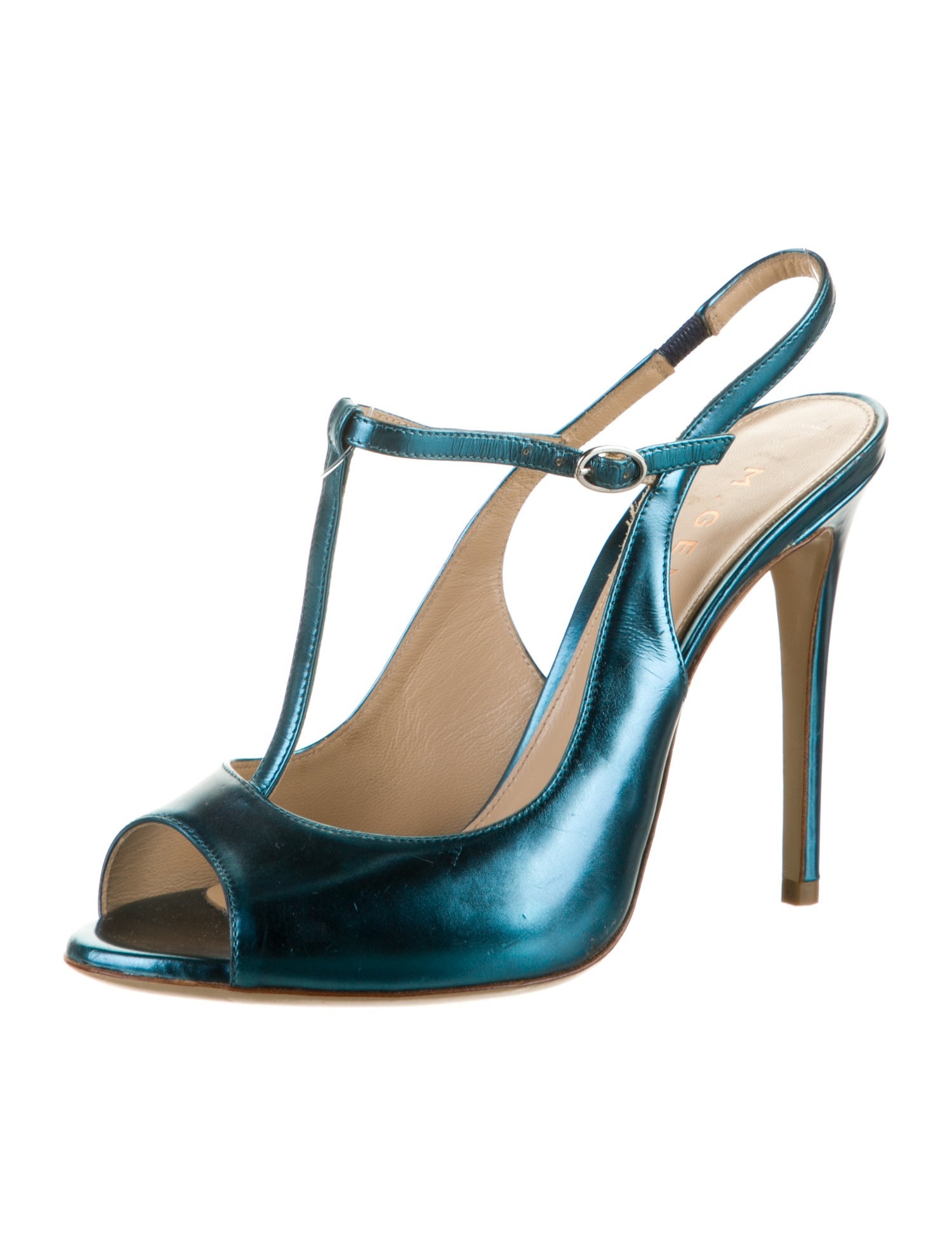 M. Gemi Leather T-Strap Sandals