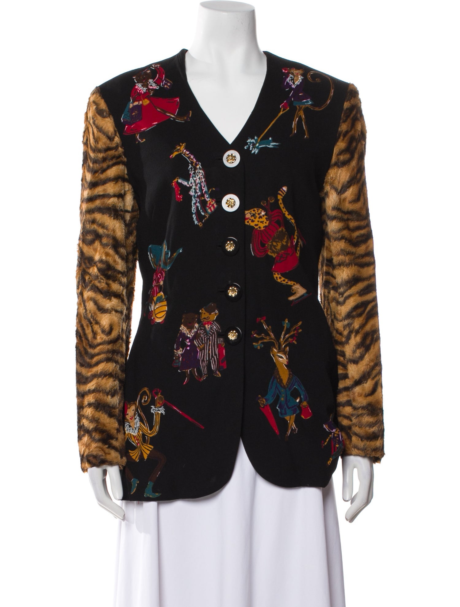 Gemma Kahng Wool Animal Print Evening Jacket