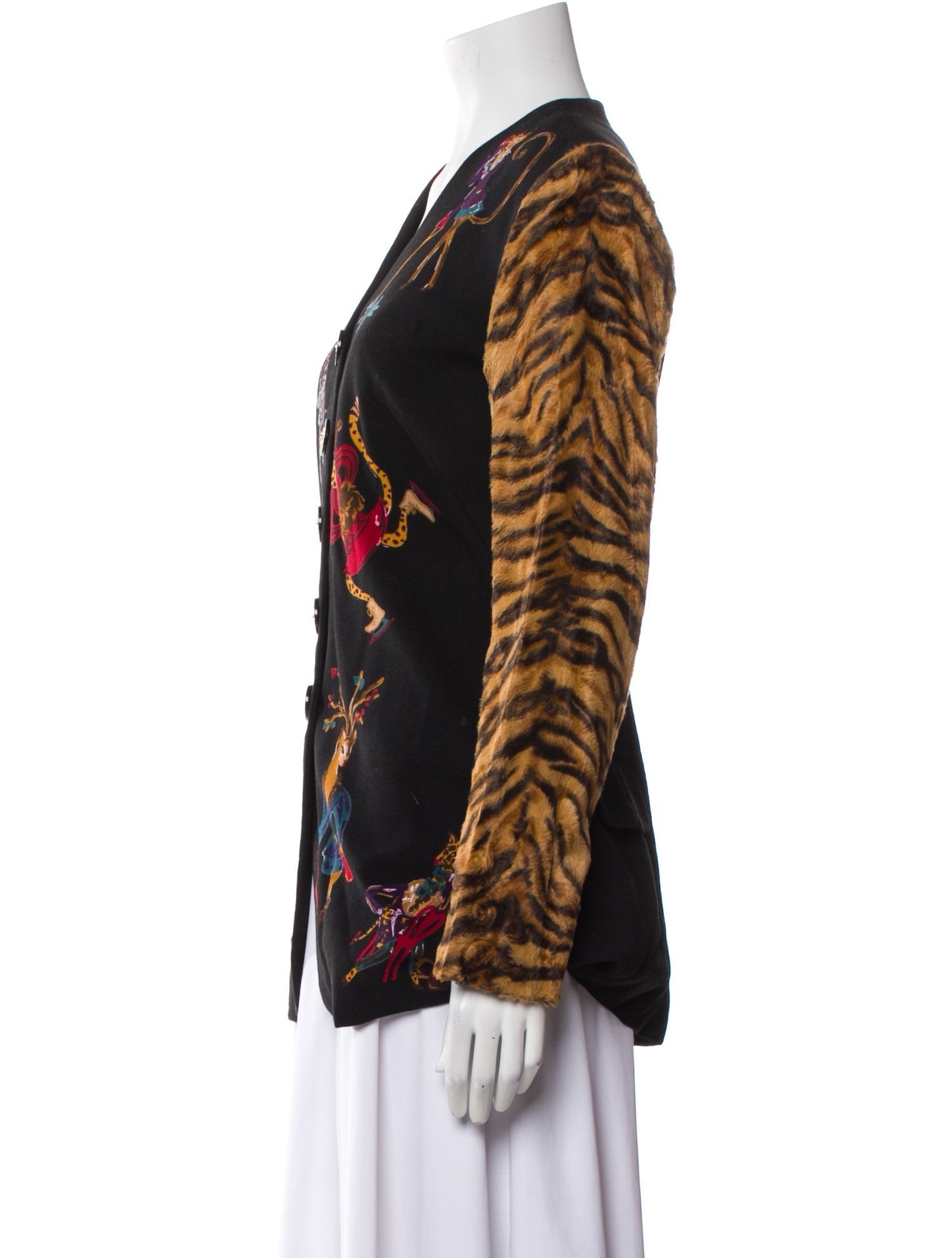 Gemma Kahng Wool Animal Print Evening Jacket