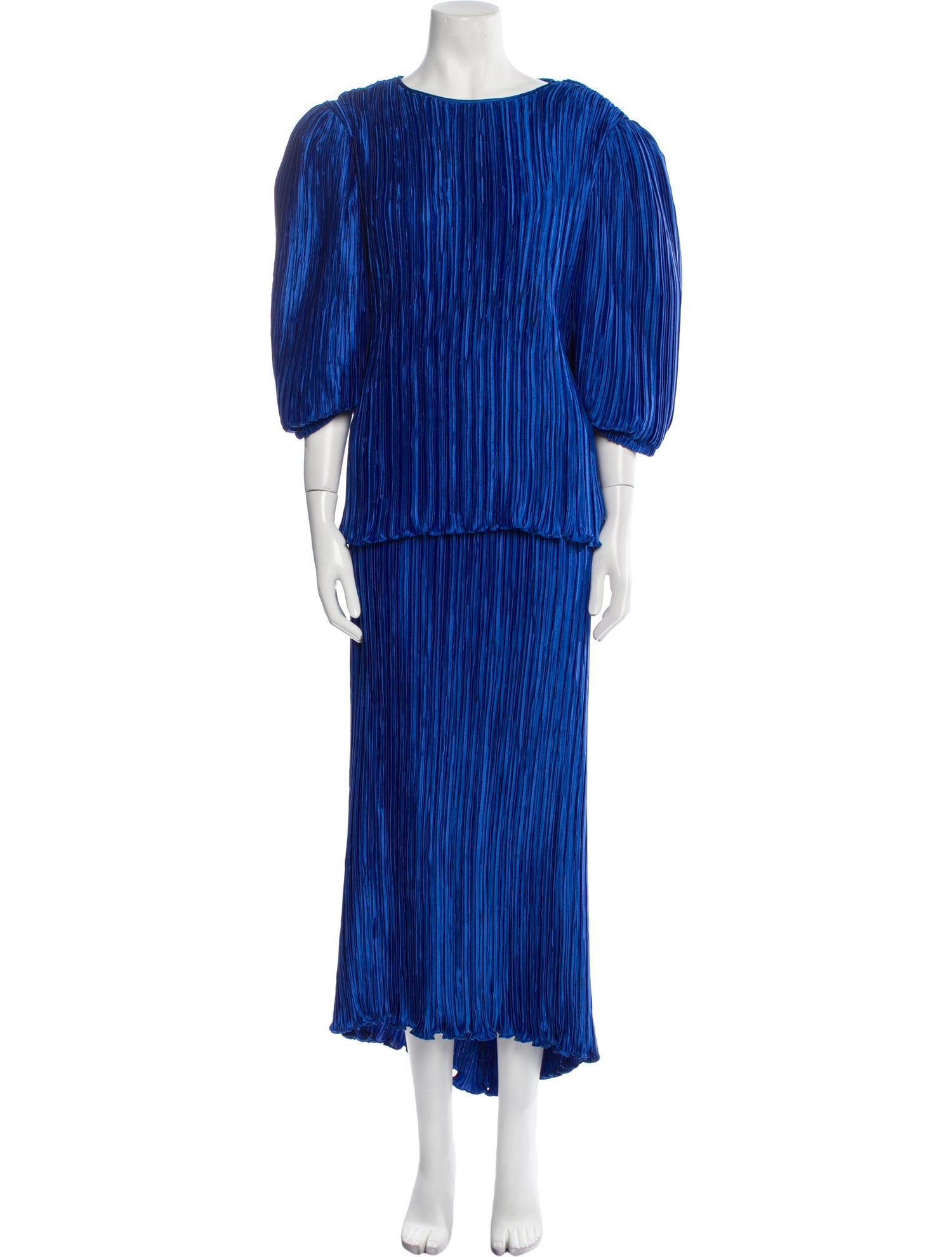 George F. Couture Pleated Accents Skirt Set