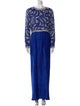 George F. Couture Printed Long Dress