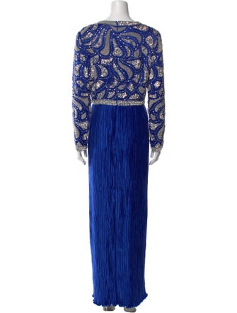 George F. Couture Printed Long Dress