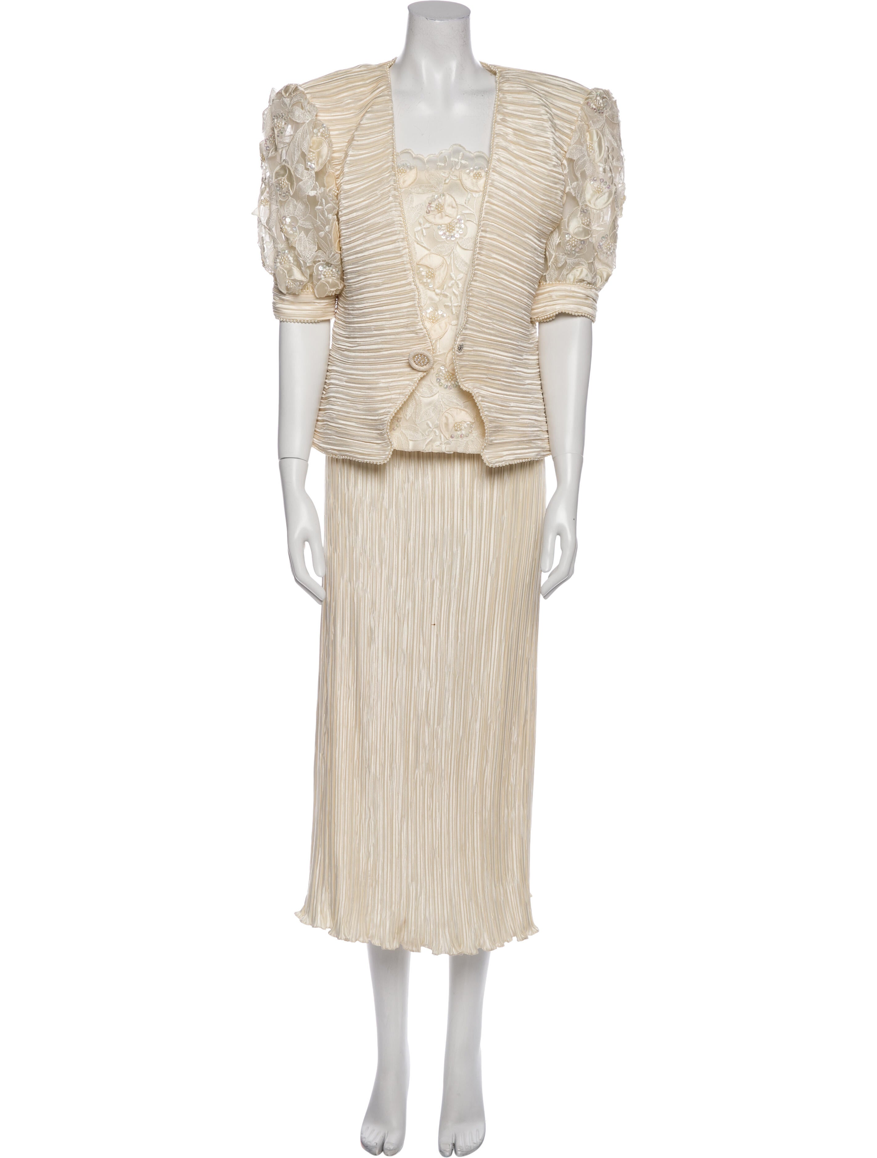 George F. Couture Beaded Accents Skirt Set