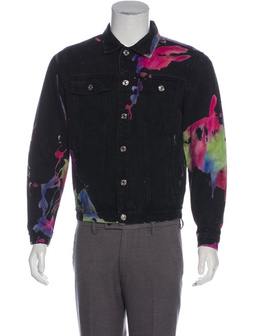 Geo Graphic Print Denim Jacket w/ Tags Denim