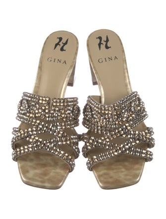 Gina Foster Leather Printed Slides