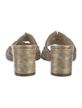 Gina Foster Leather Printed Slides