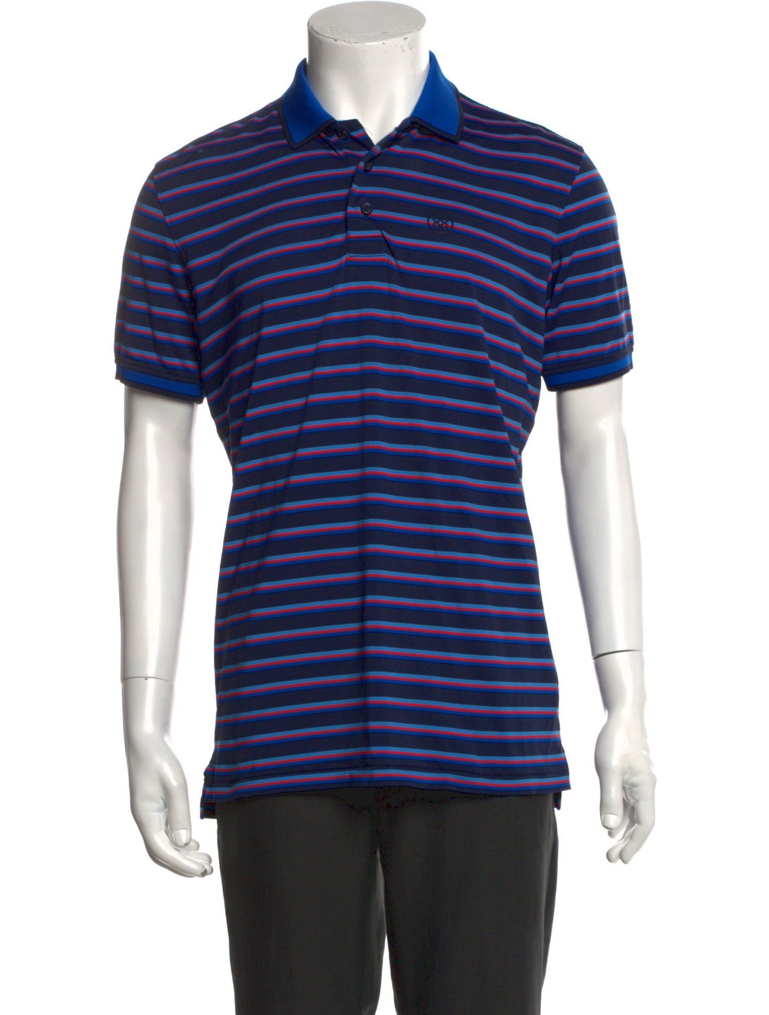 G/Fore Striped Collar Polo Shirt
