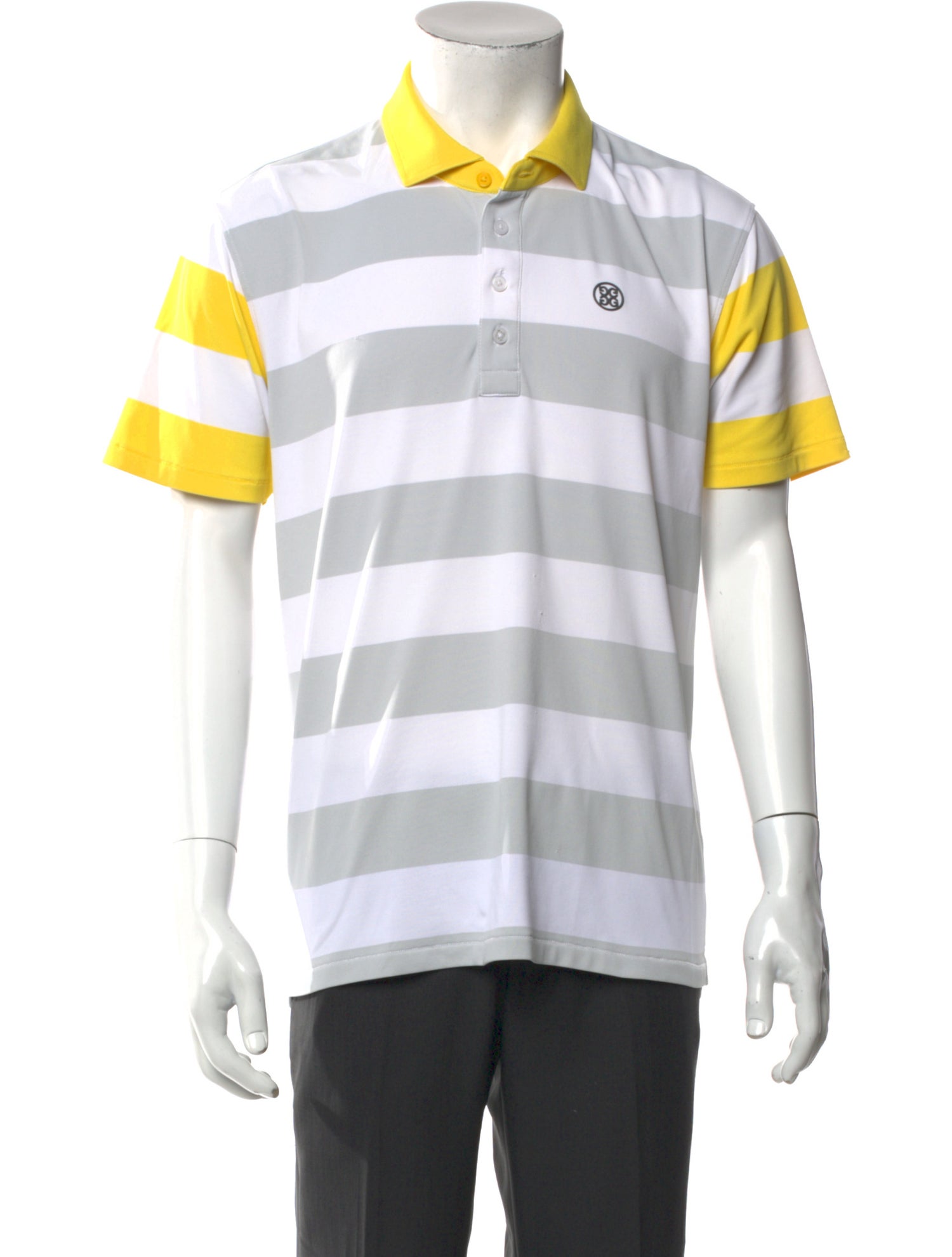 G/Fore Striped Collar Polo Shirt
