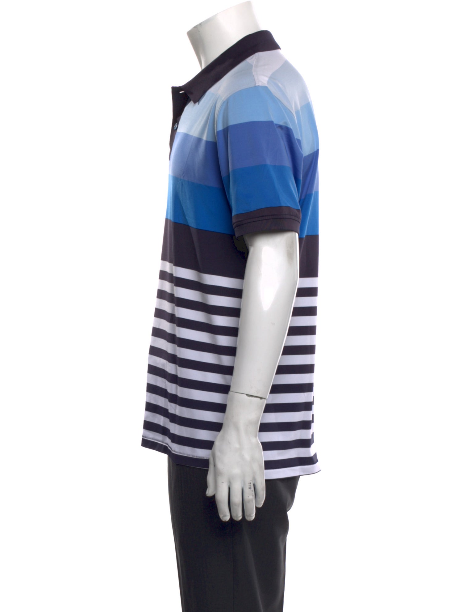 G/Fore Striped Collar Polo Shirt