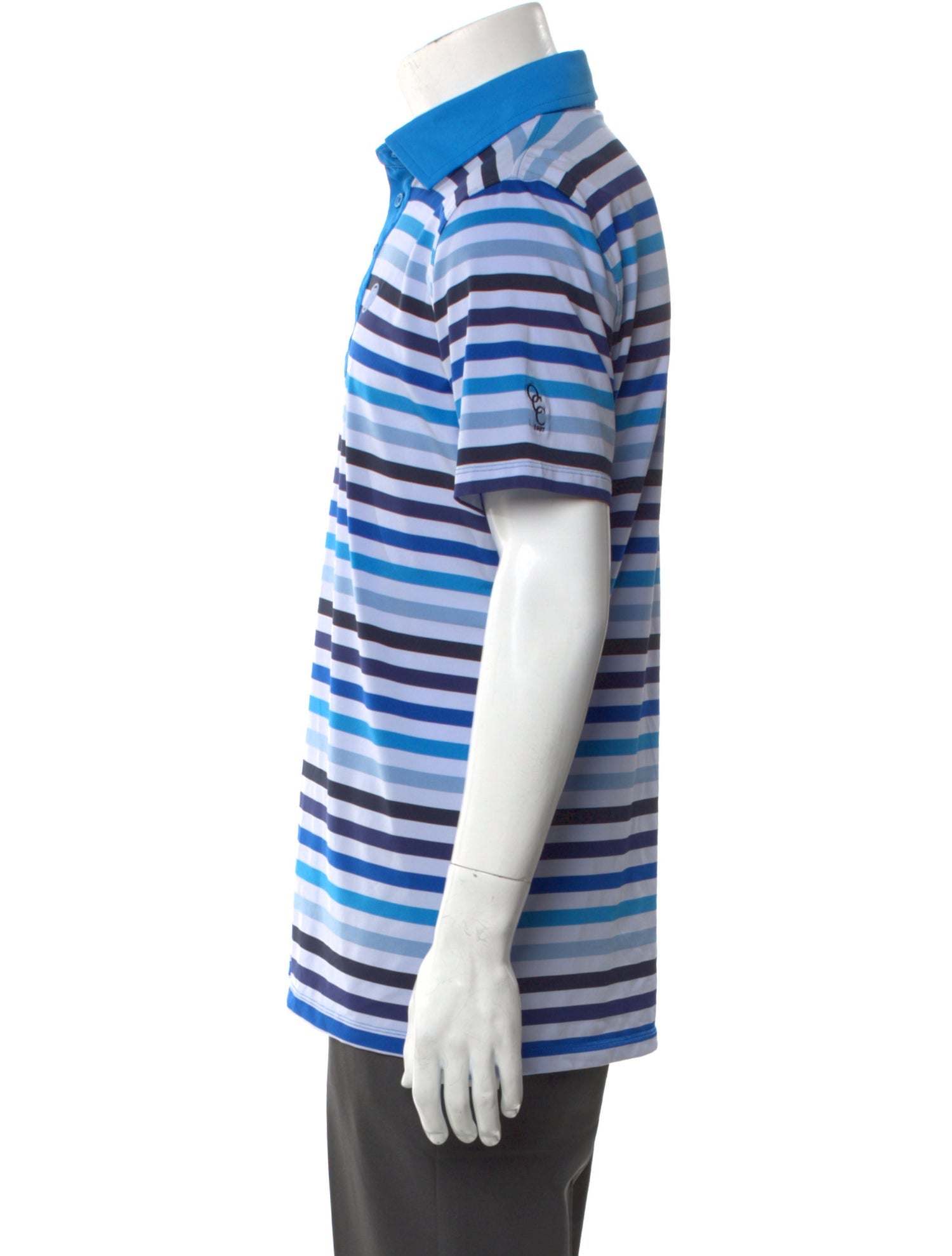 G/Fore Striped Collar Polo Shirt