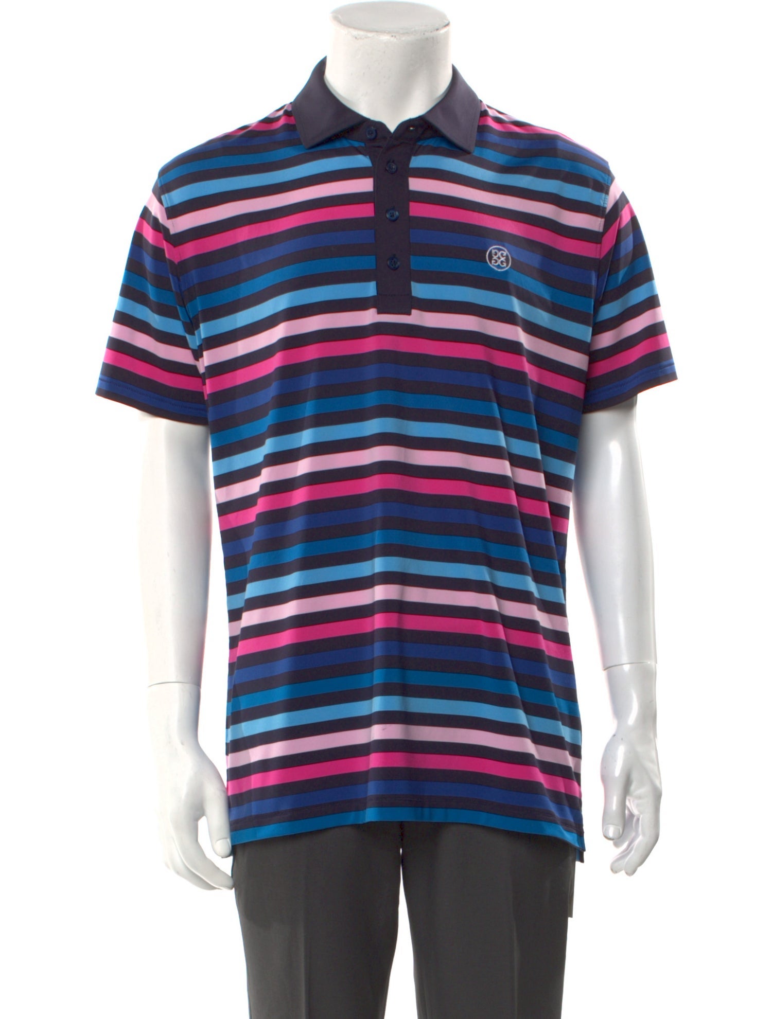 G/Fore Striped Collar Polo Shirt