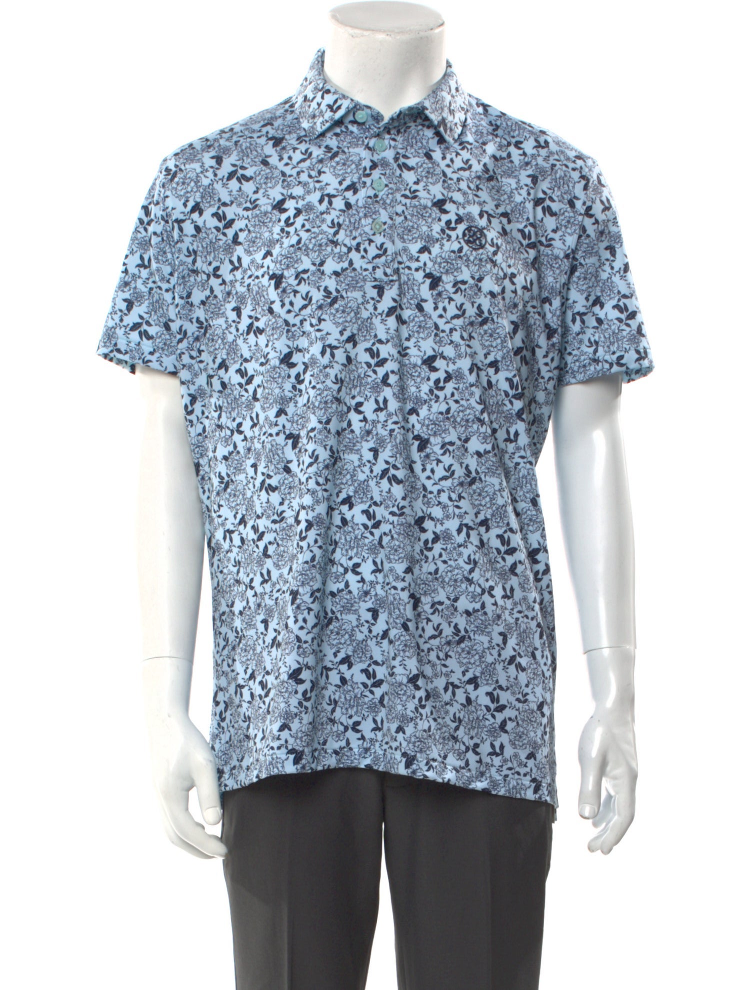 G/Fore Floral Print Collar Polo Shirt