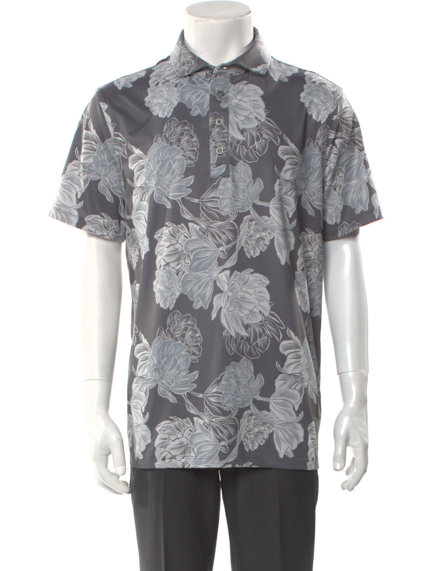 G/Fore Floral Print Collar Polo Shirt