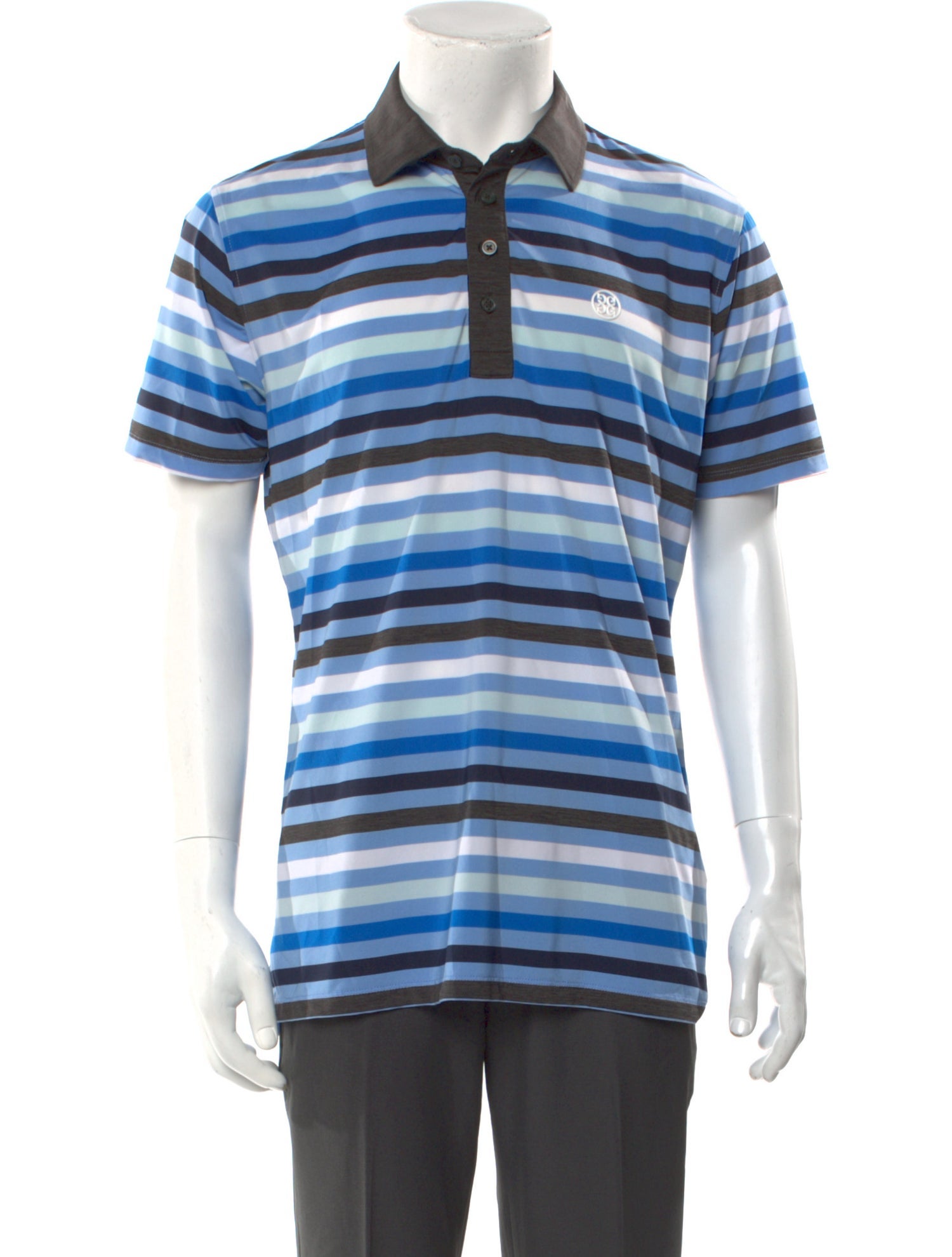 G/Fore Striped Collar Polo Shirt