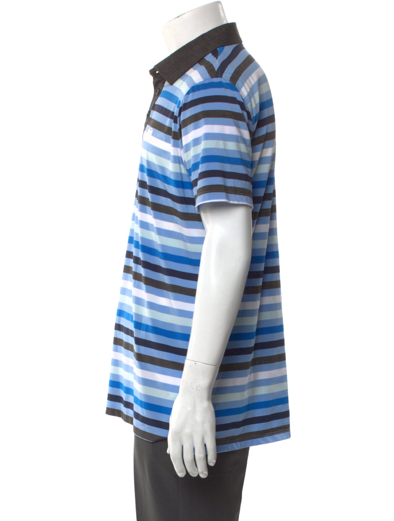 G/Fore Striped Collar Polo Shirt