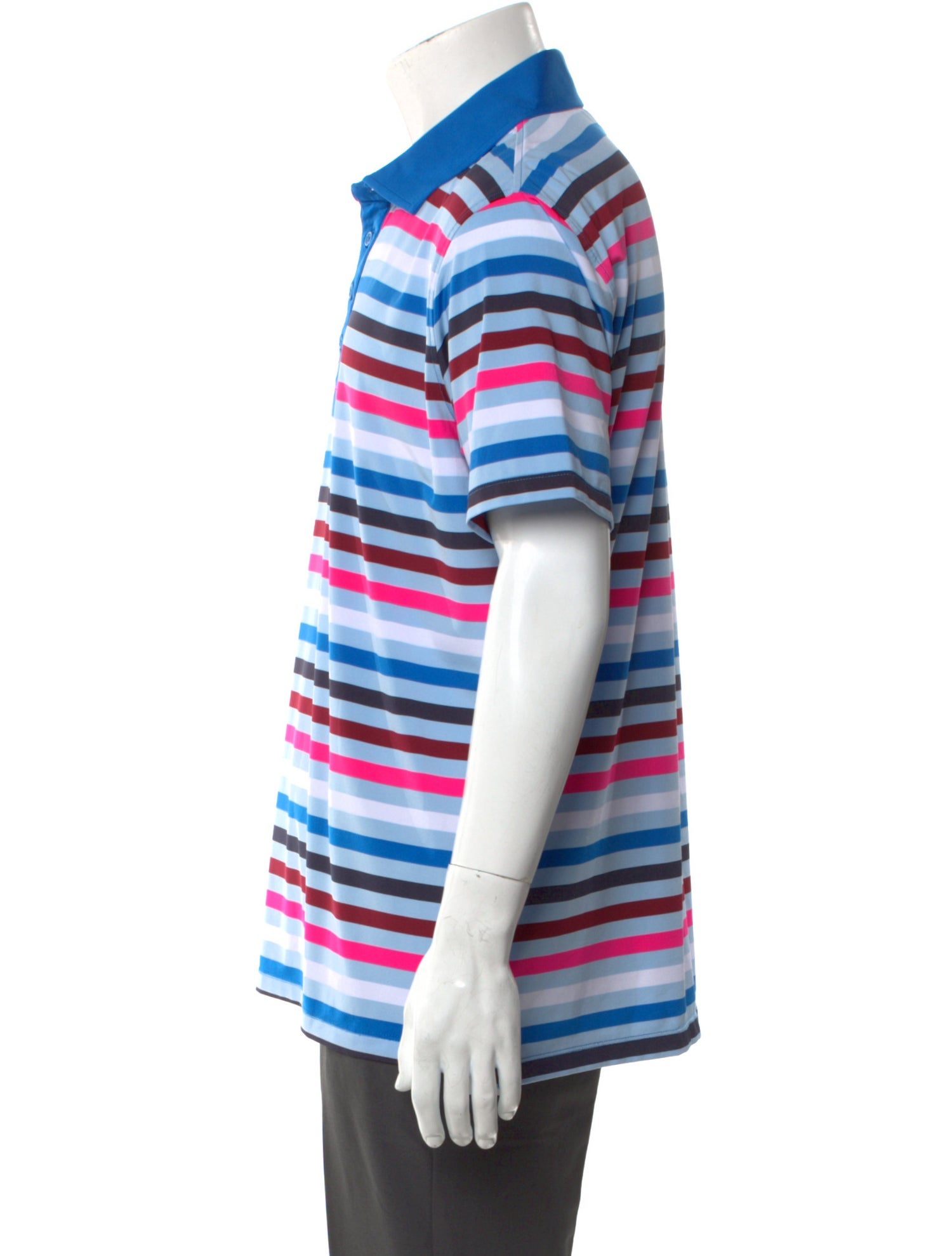 G/Fore Striped Collar Polo Shirt