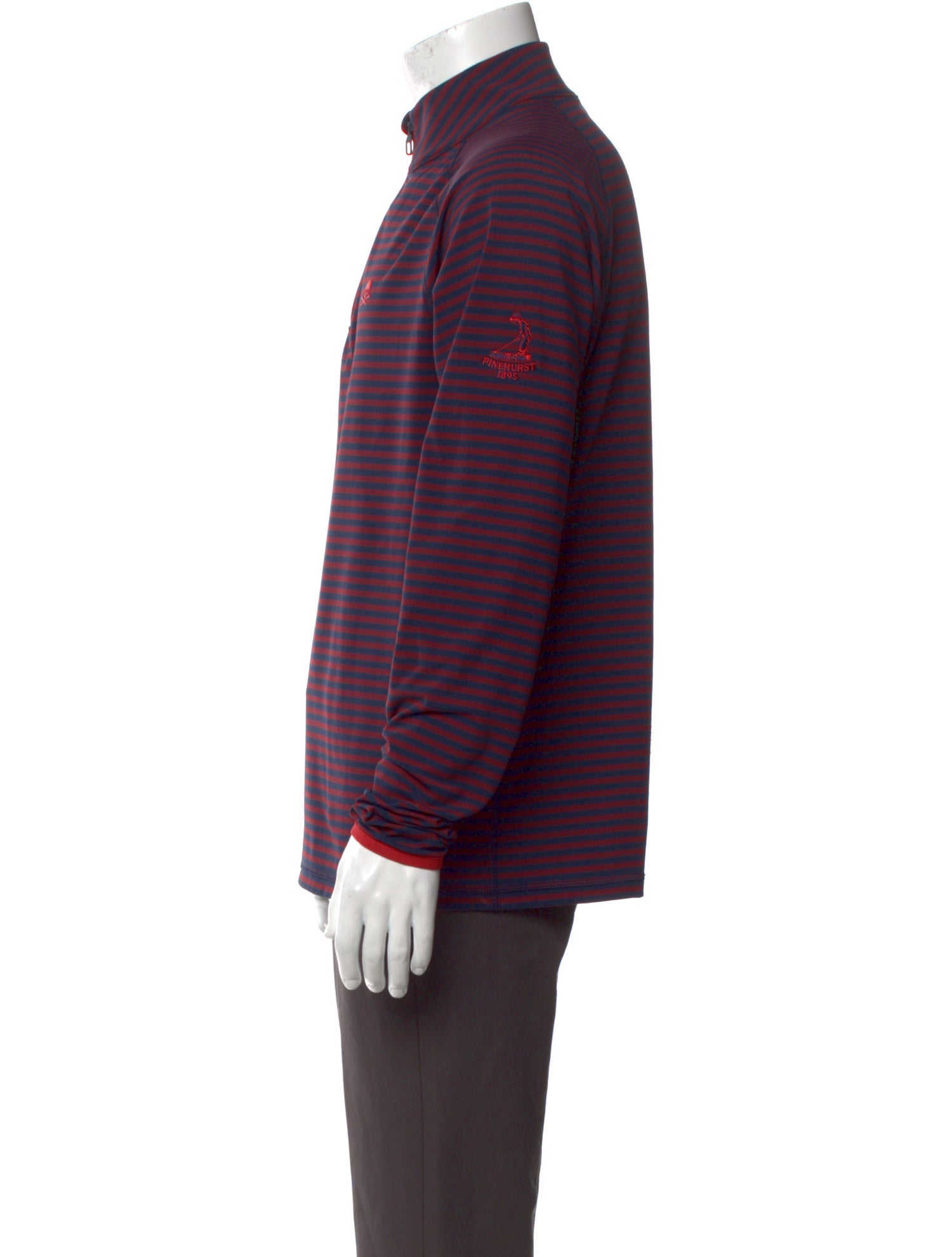 G/Fore Striped Mock Neck Polo Shirt