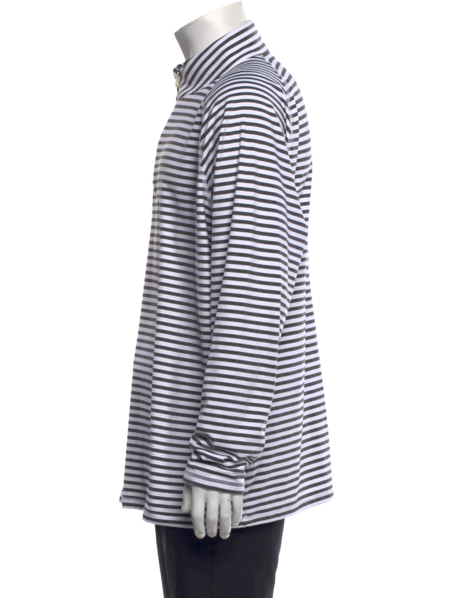 G/Fore Striped Turtleneck Cardigan