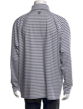 G/Fore Striped Turtleneck Cardigan