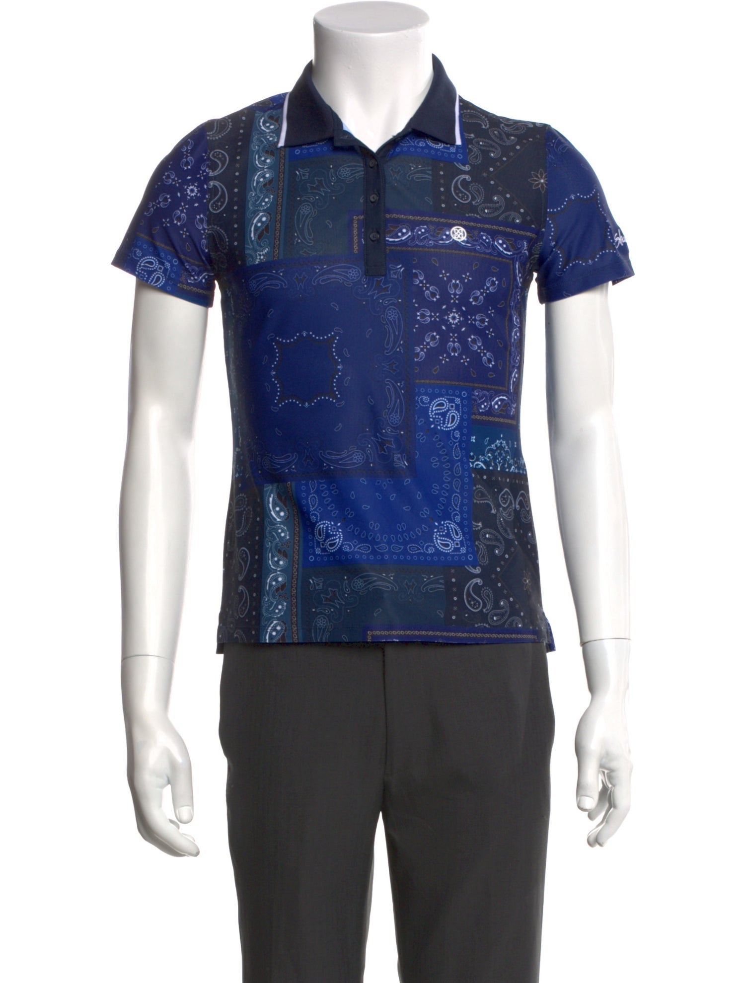 G/Fore Paisley Print Collar Polo Shirt