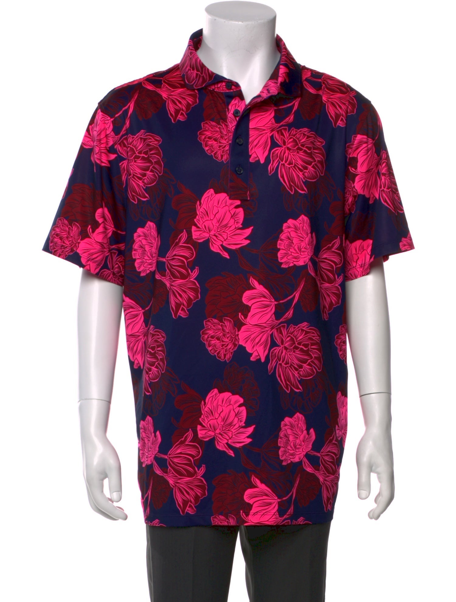 G/Fore Floral Print Collar Polo Shirt