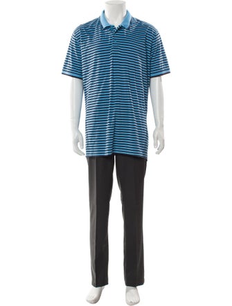 G/Fore Striped V-Neck Polo Shirt