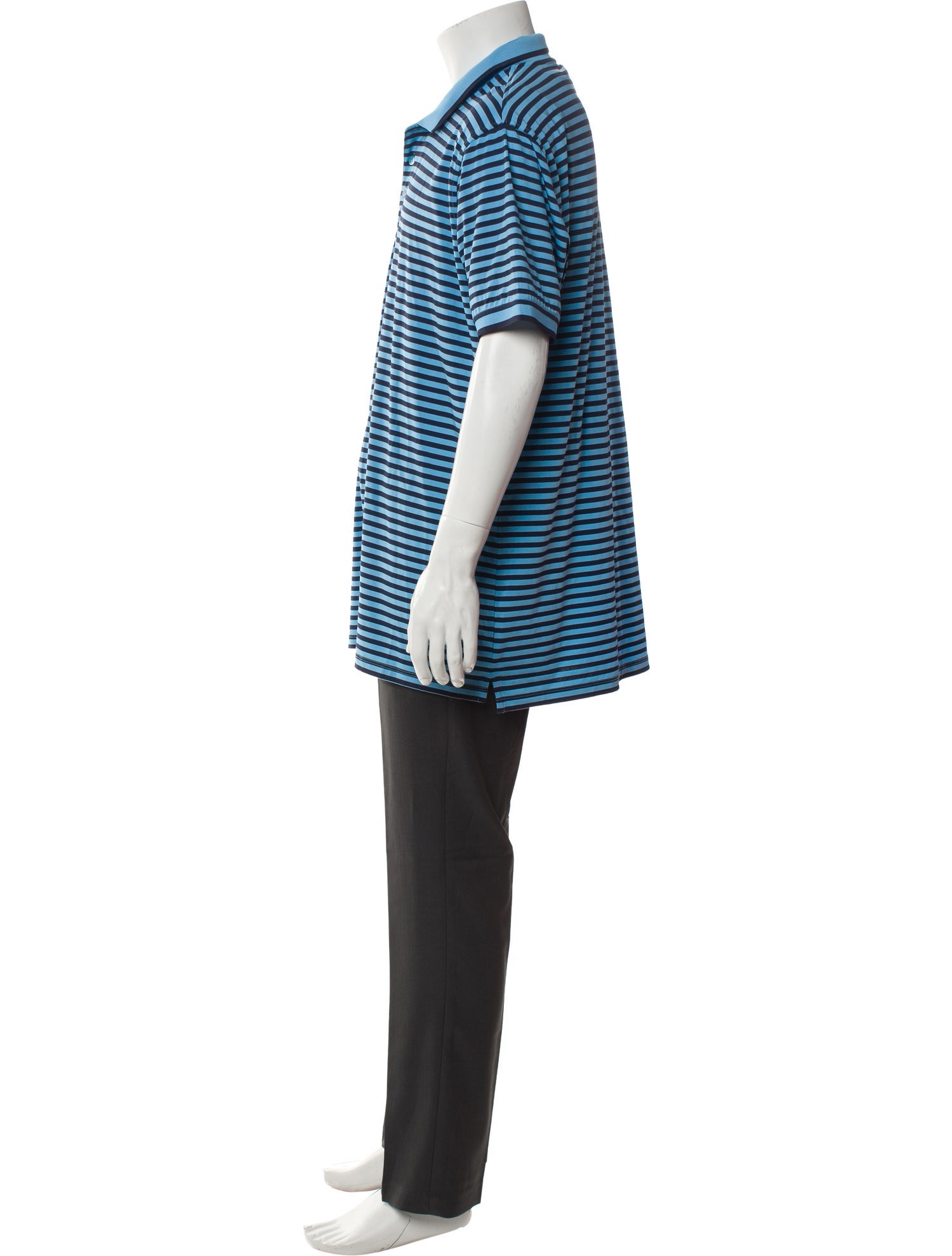 G/Fore Striped V-Neck Polo Shirt