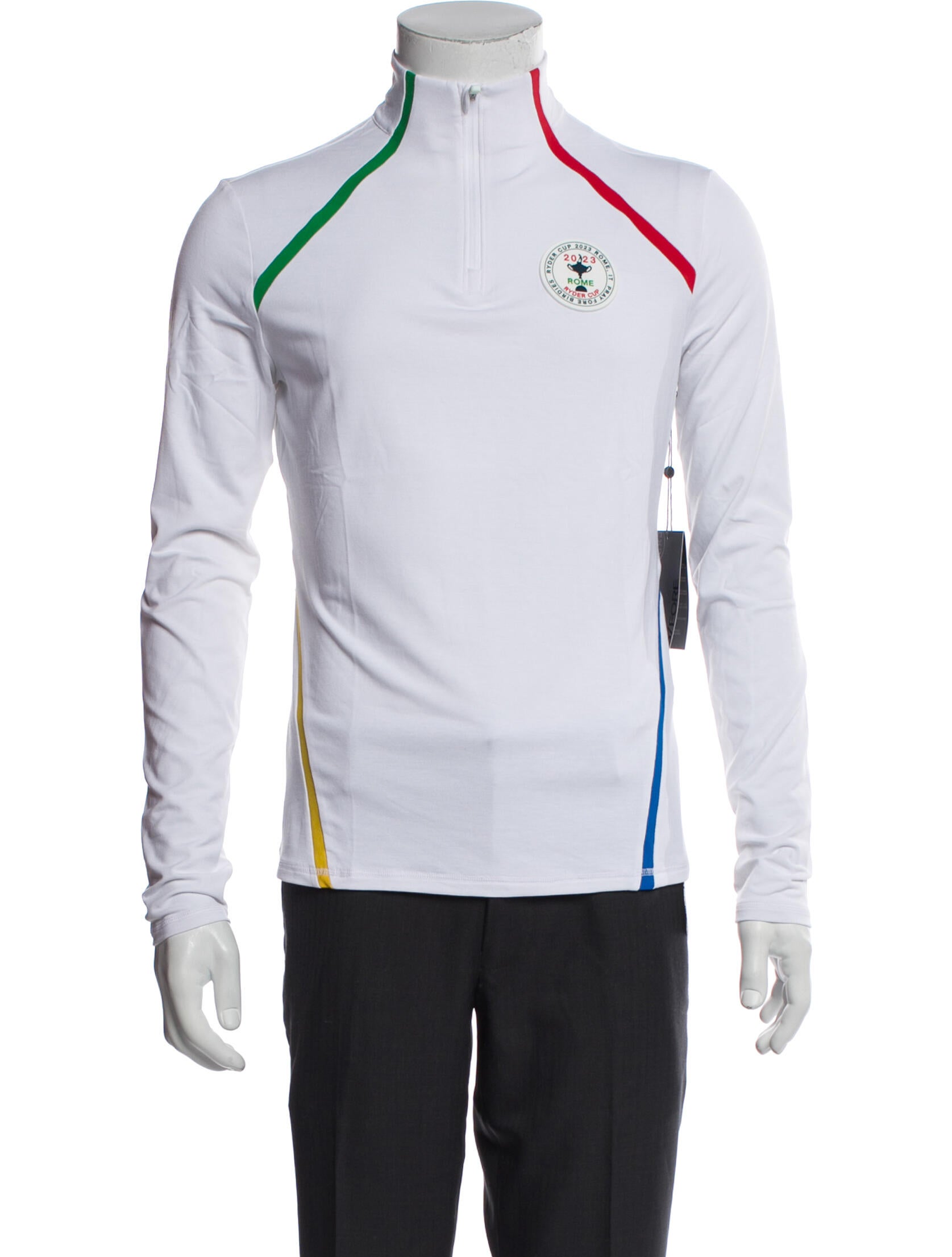 G/Fore Striped Collar Polo Shirt