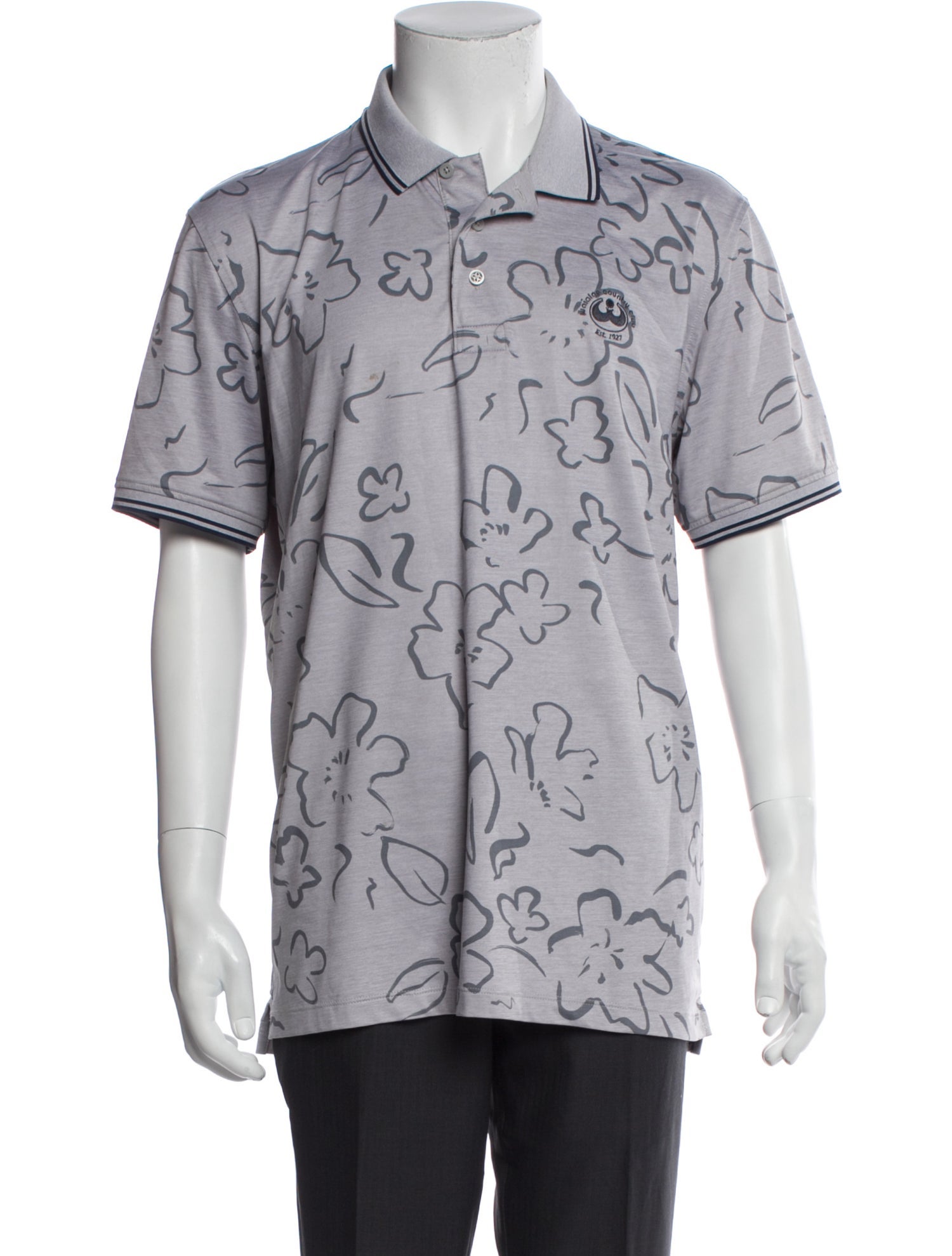 G/Fore Floral Print Collar Polo Shirt