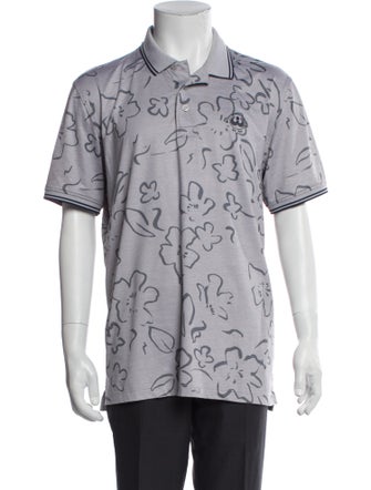 G/Fore Floral Print Collar Polo Shirt