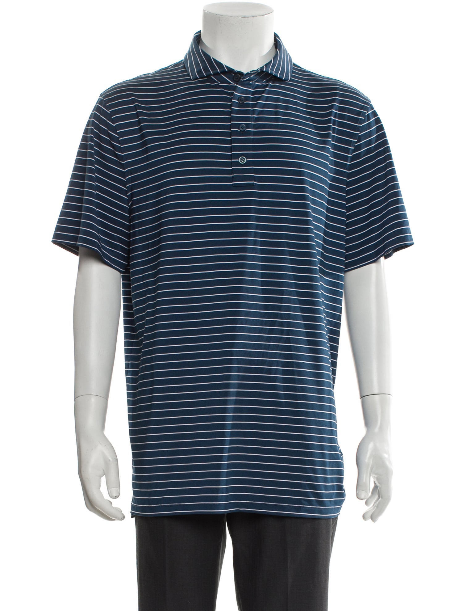 G/Fore Striped Crew Neck Polo Shirt