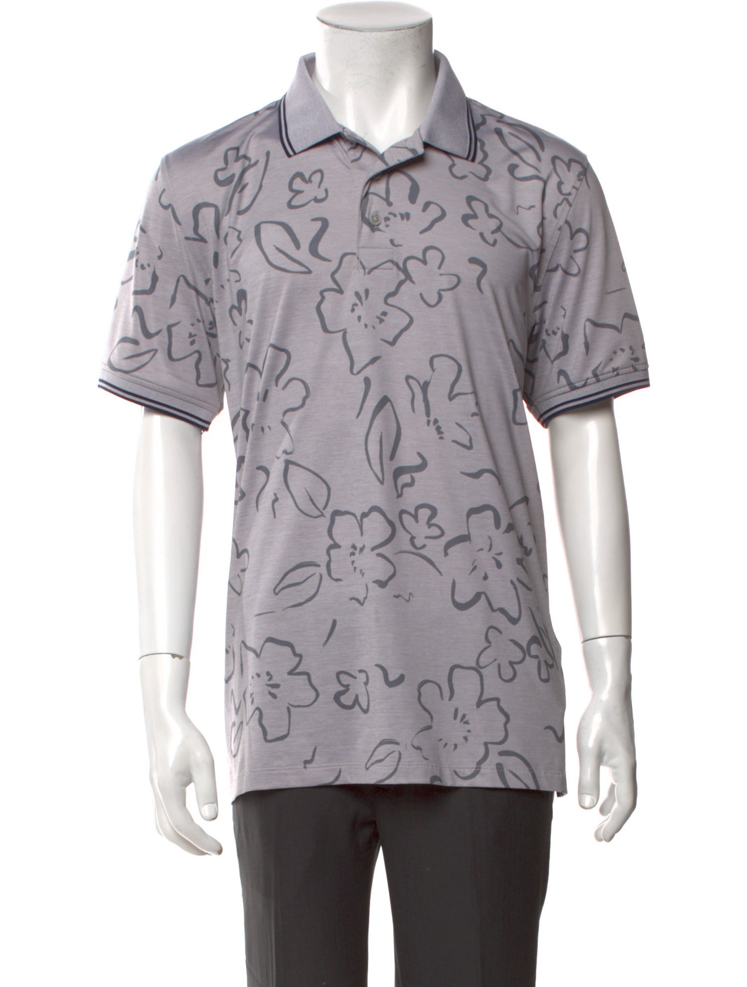 G/Fore Floral Print Collar Polo Shirt
