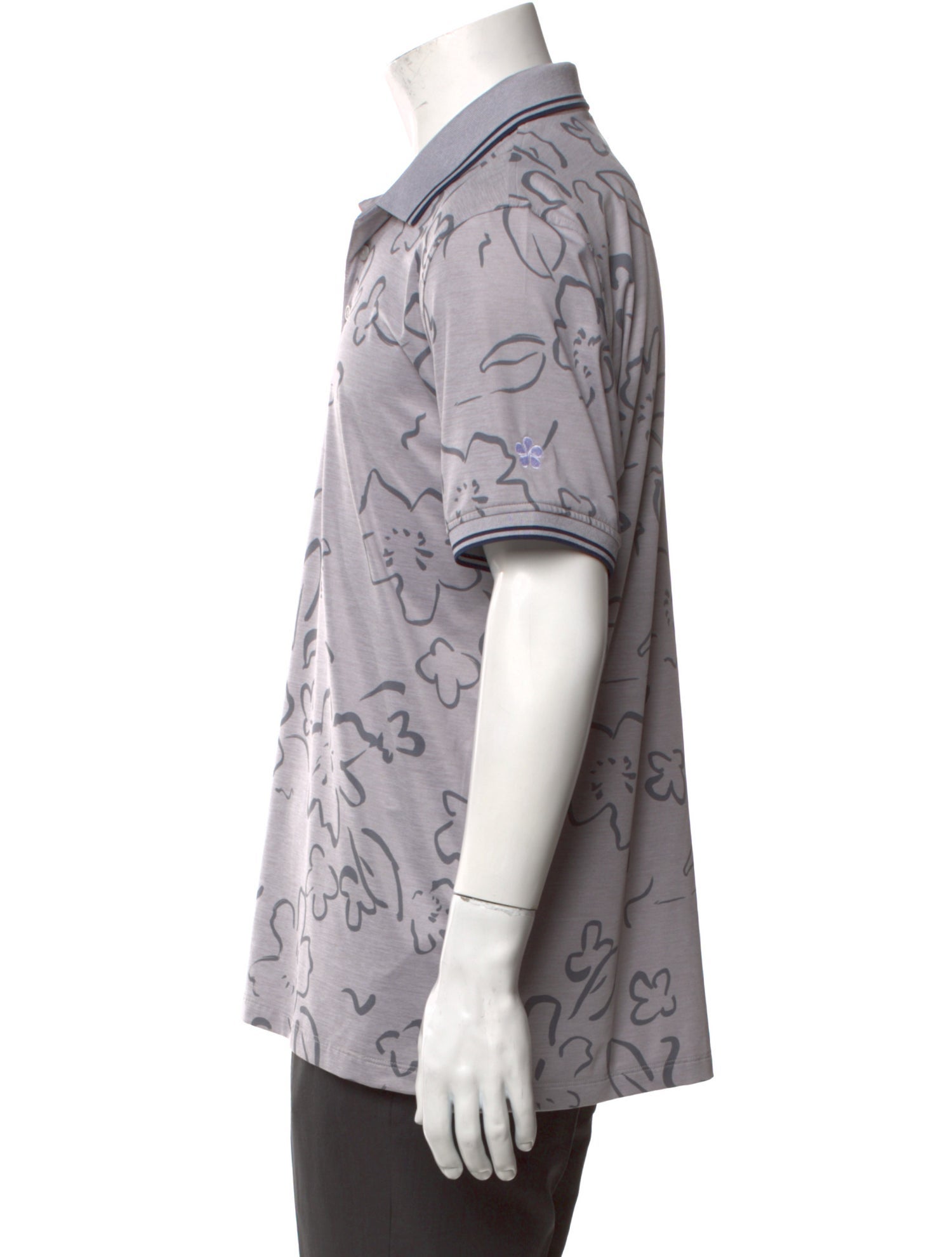 G/Fore Floral Print Collar Polo Shirt