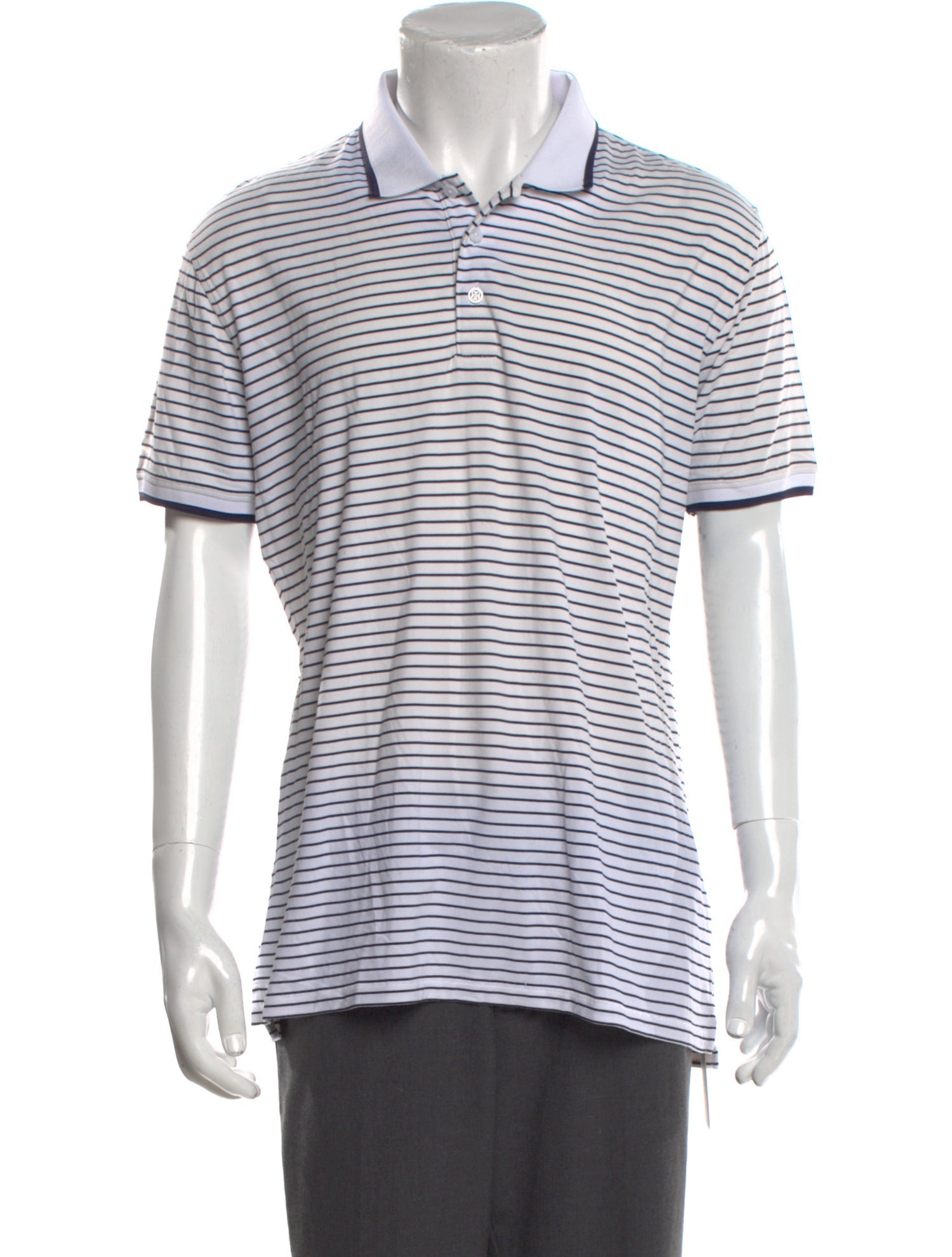 G/Fore Striped Crew Neck Polo Shirt