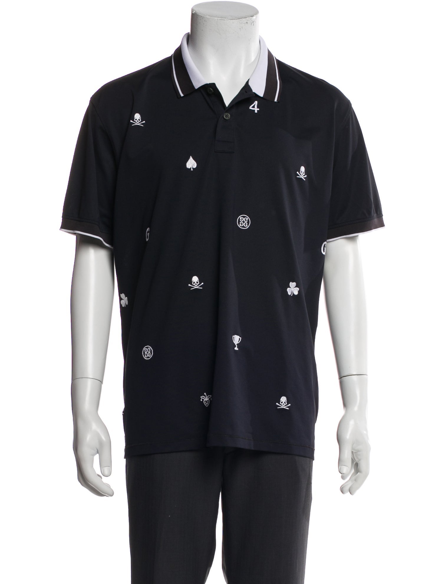G/Fore Graphic Print Collar Polo Shirt