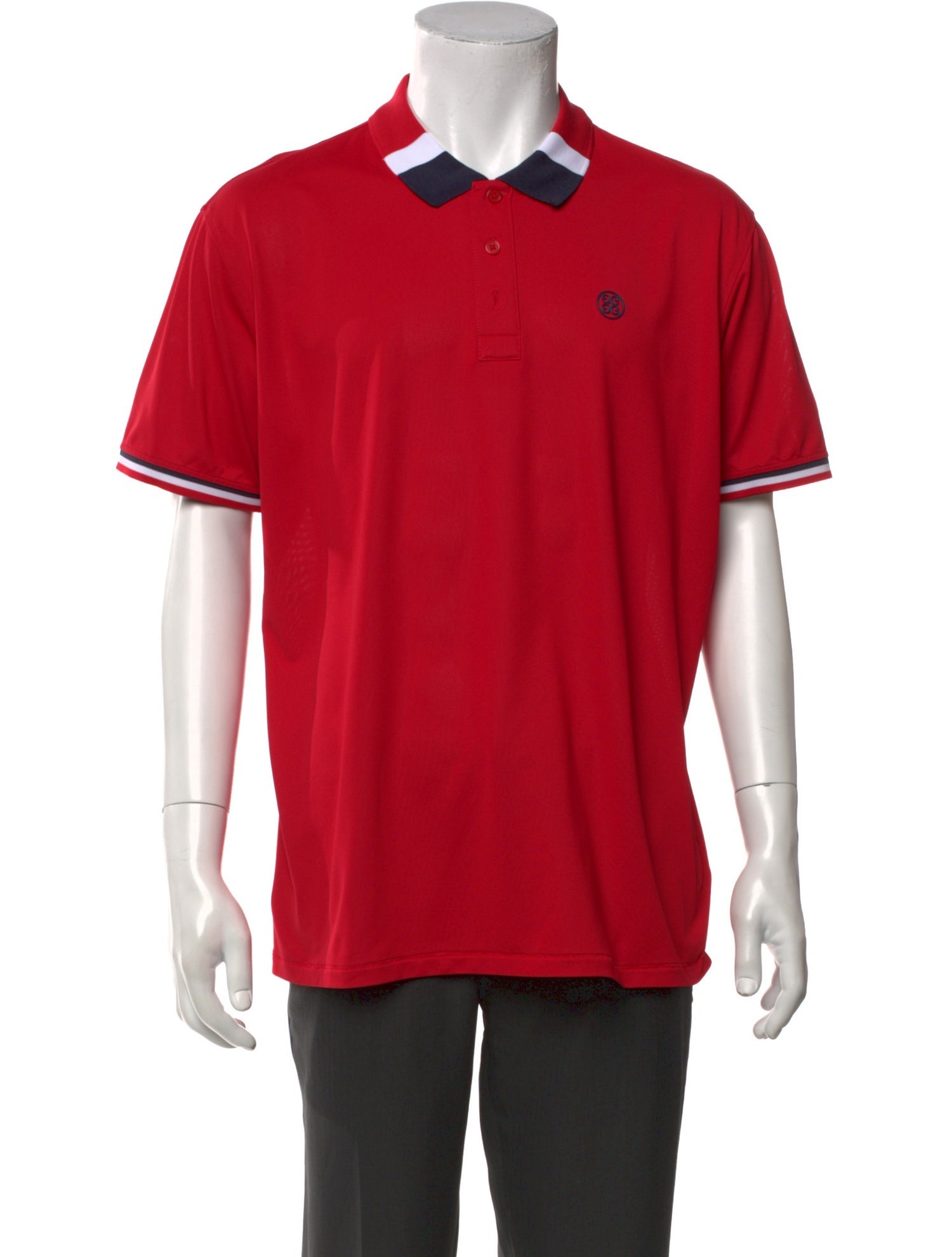 G/Fore Striped Collar Polo Shirt