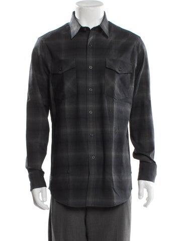 Pre-owned G/fore Plaid Print Long Sleeve Western Shirt In Blue