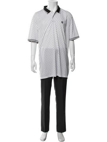 Pre-owned G/fore Polka Dot Print Collar Polo Shirt In White