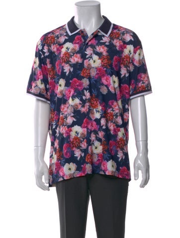 Pre-owned G/fore Floral Print Short Sleeve In Multicolor