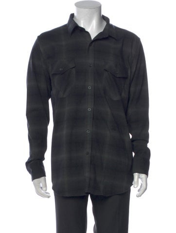Pre-owned G/fore Plaid Print Long Sleeve Shirt In Grey