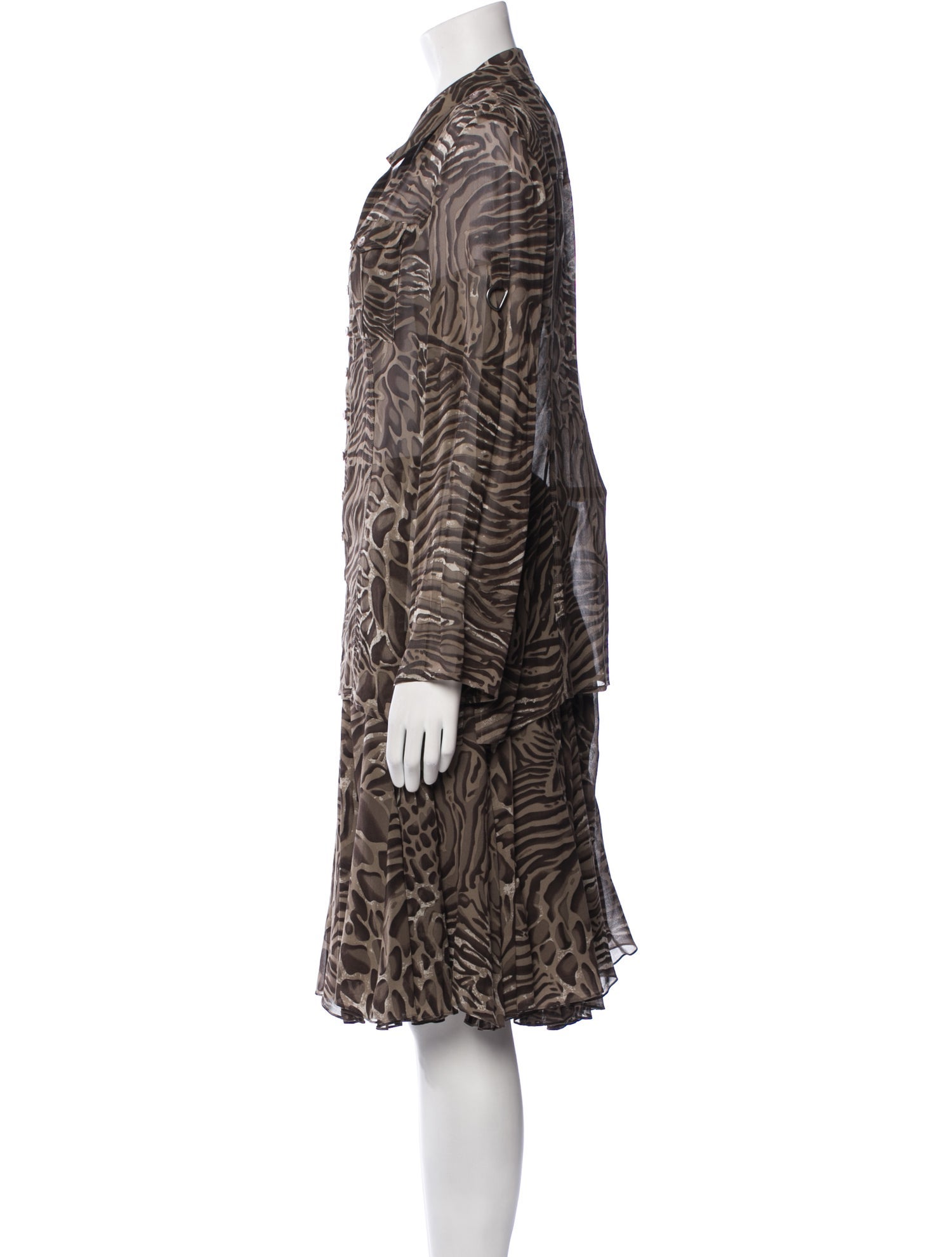 Georges Rech Silk Animal Print Skirt Set