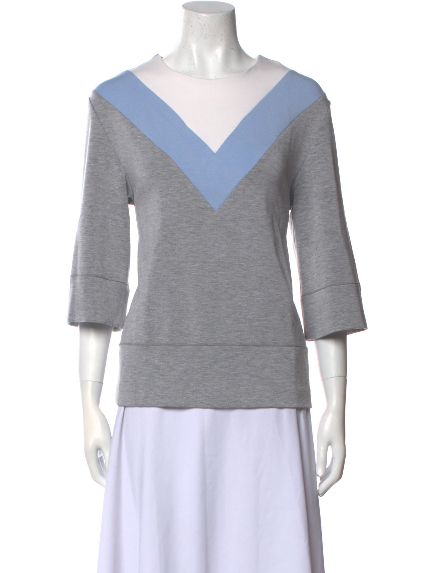 Georges Rech V-Neck Three-Quarter Sleeve Sweatshirt