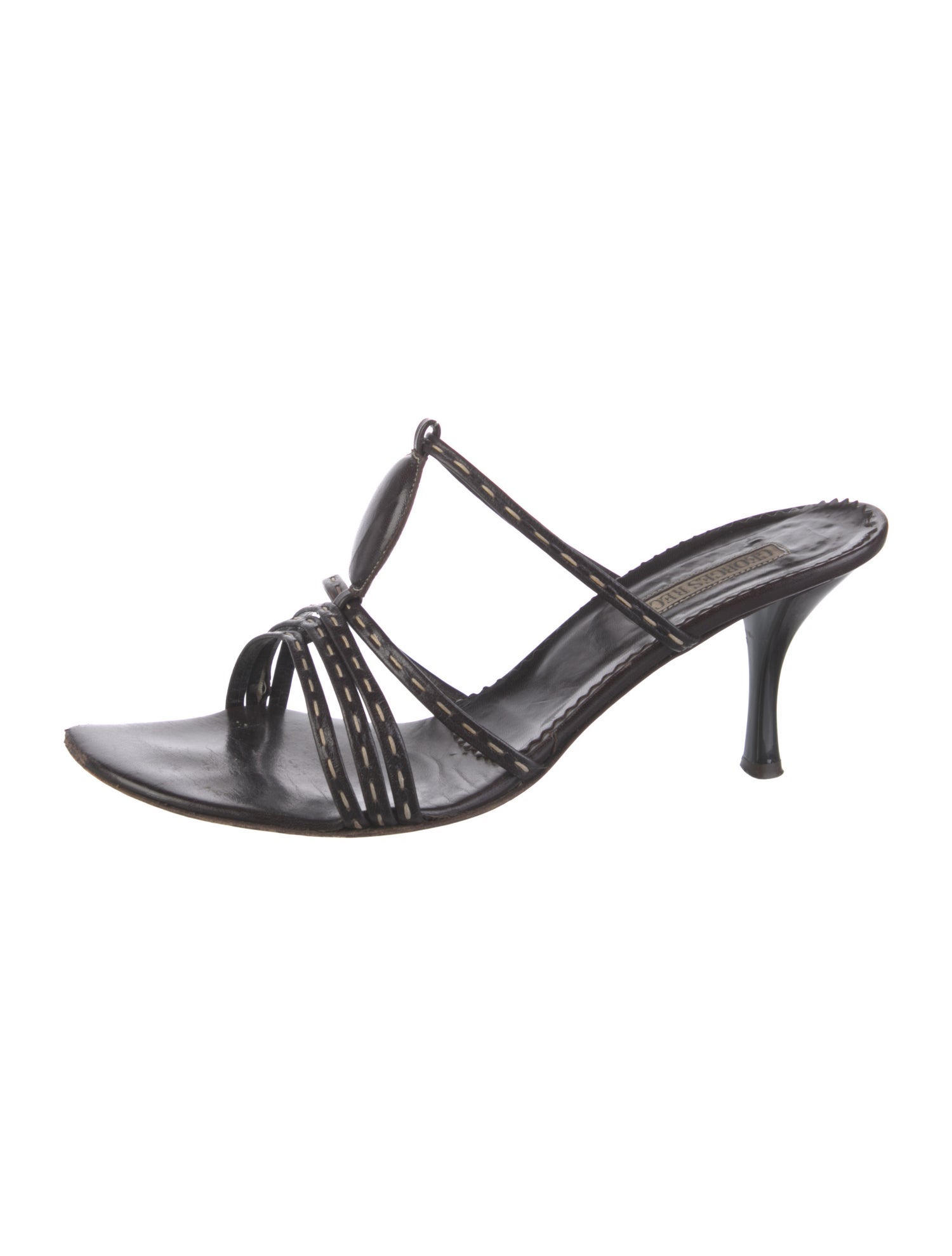 Georges Rech Leather Whipstitch Trim Slides