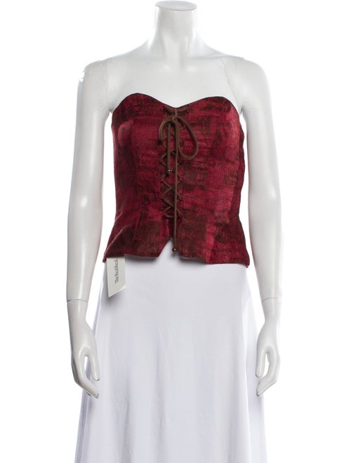 Georges Rech Linen Printed Crop Top