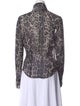 Georges Rech Silk Animal Print Button-Up Top